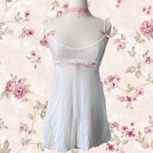 Y2k coquette dainty angelcore lace /‎ mesh babydoll slip ♡₊˚ ・₊✧